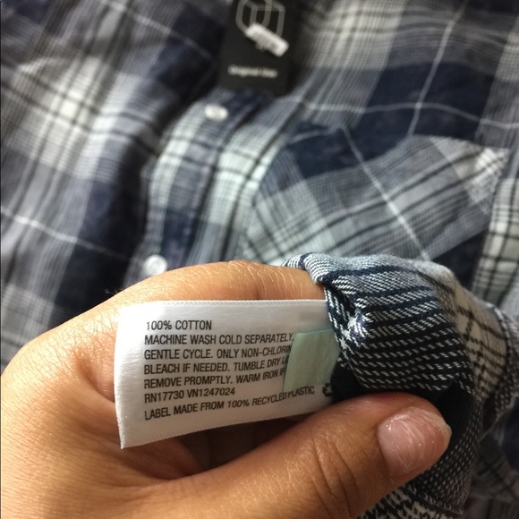 Original use plaid button down-fighter pilot blue - Picture 5 of 7